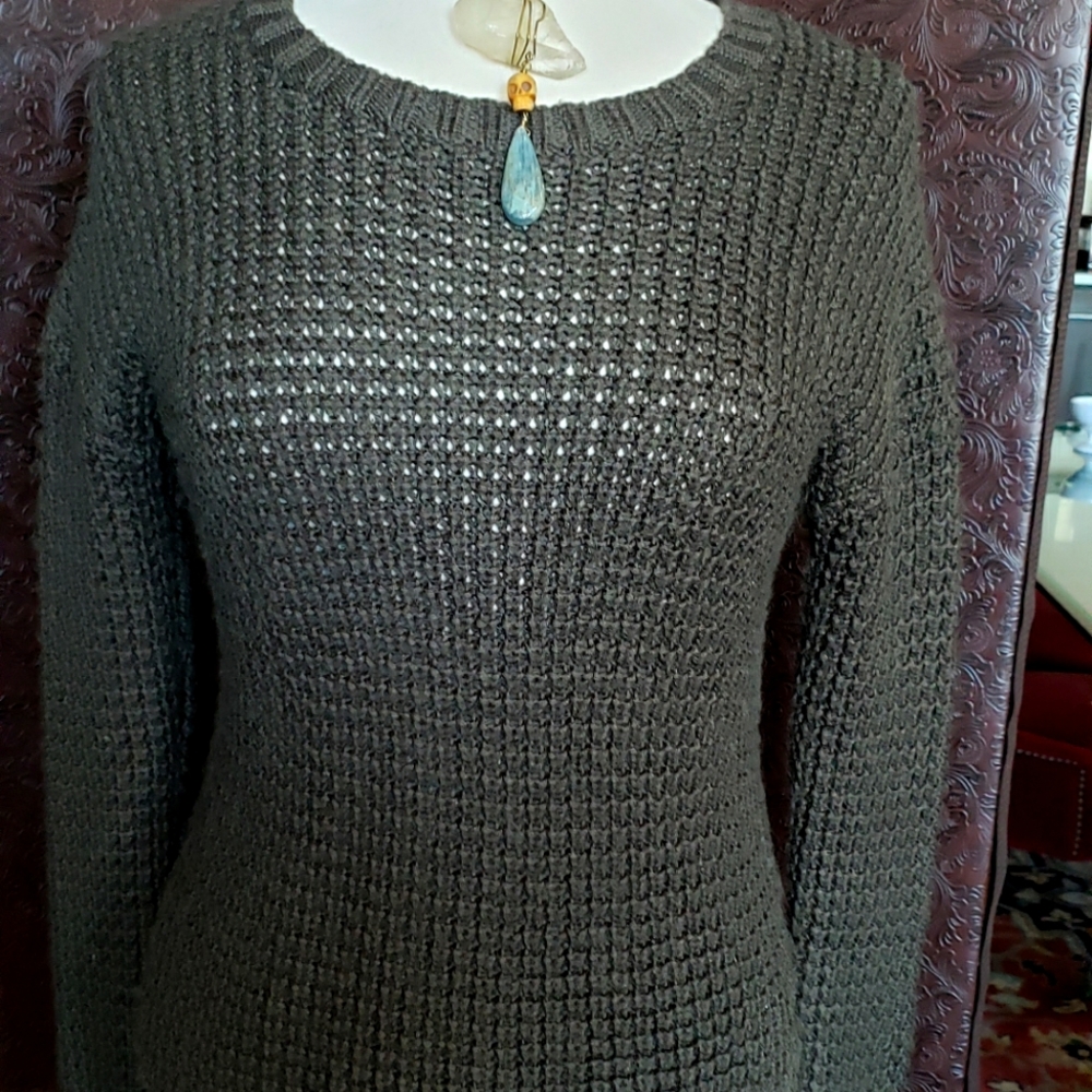 SAM EDLEMAN "Ashlee" Olive Wool knit Sweater - Small